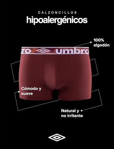 Detalle de Umbro Calzoncillos Boxer Hombre 100% Algodón – Pack 5 en Negro, CLA4 (M)