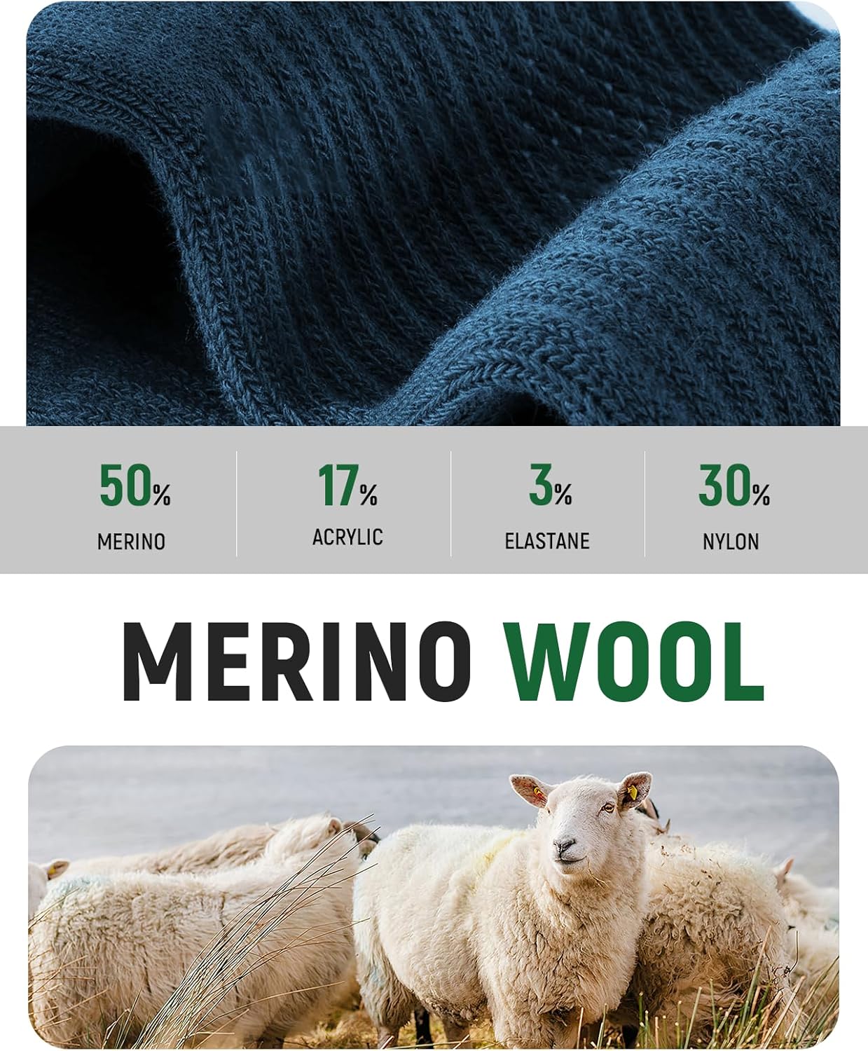 Detalle 2 de TANSTC Merino Thermal Socks 3 Pairs