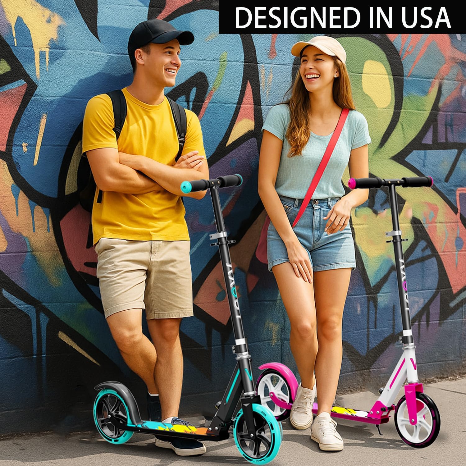 Thumbnail 6 de Scooter for Kids 6–12 & Adults – Adjustable, Foldable 2-Wheel Scooter with 8-Inch Wheels