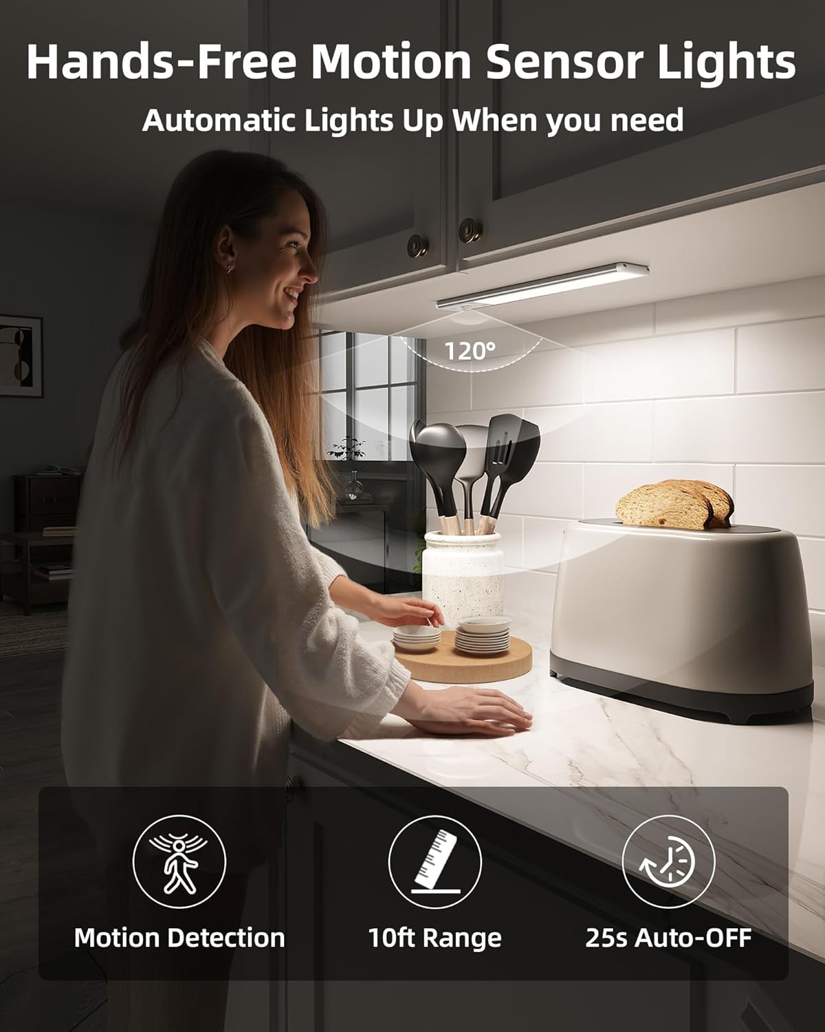 Detalle 2 de EZVALO Under Cabinet Kitchen Lights 1600mAh