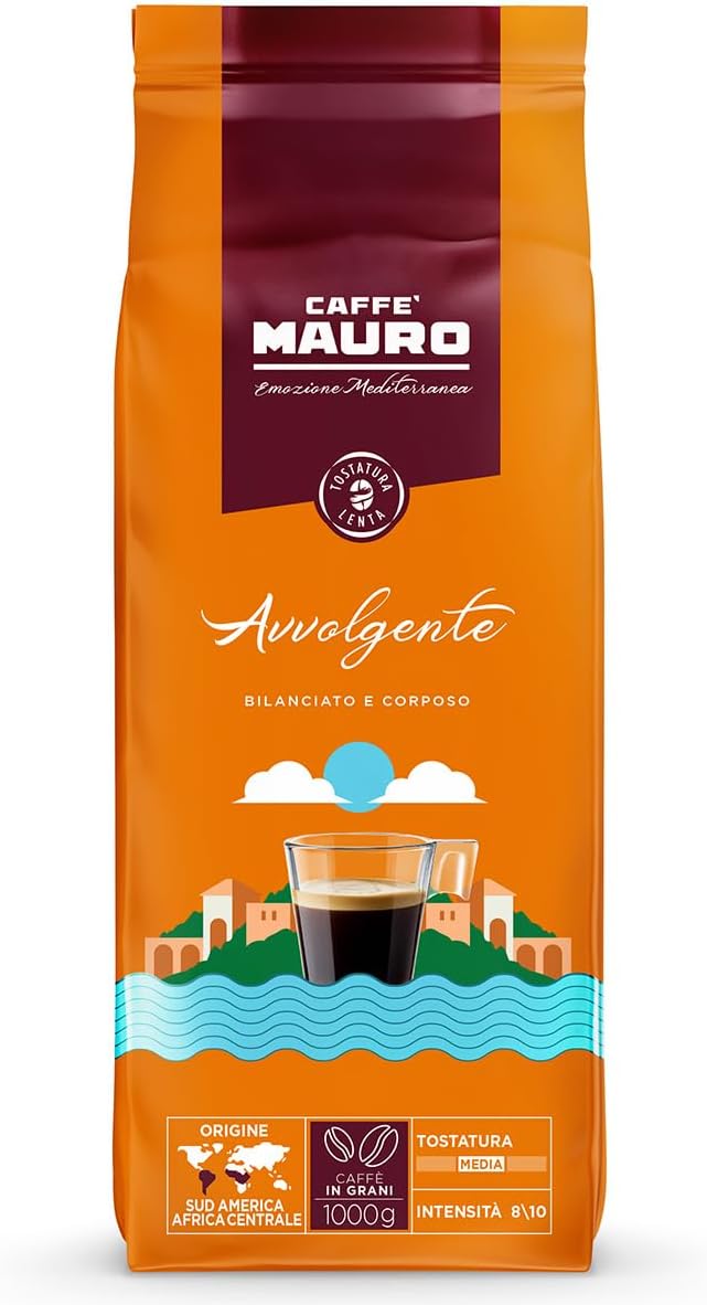 Detalle de Caffè Mauro Torrefazione Miscela Avvolgente 1 Kg – Intensità 8/10, Tostatura Media