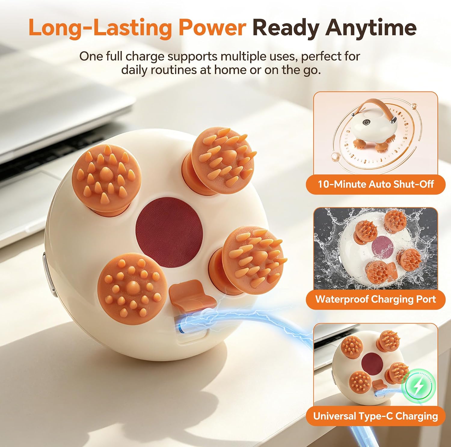 Detalle de IOOKNA Electric Scalp Massager, IP67 Waterproof