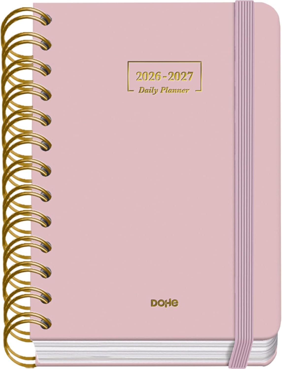 Detalle de Dohe Agenda Escolar 2026-2027 Noir: Semana Vista A5, Uso diario para estudiantes, con espiral doble y cierre elástico