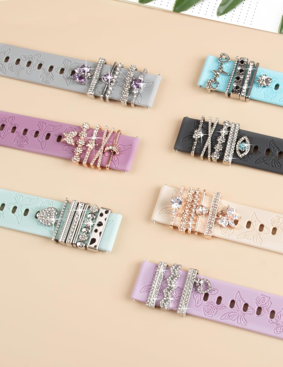 Thumbnail 5 de Vozehui Engraved Strap for Samsung Galaxy Watch Series (40mm/44mm) – Flower Design Soft Silicone 20mm