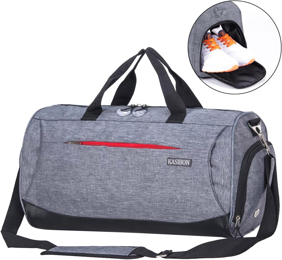 Detalle de kasibon Sports Gym Bag with Shoes Compartment and Wet Pocket (35L) with Wet Pocket & Air Vent