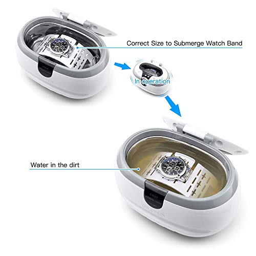 Detalle de VLOXO CD-2800 Ultrasonic Cleaner for Jewellery – 600ml, 50W, 42kHz