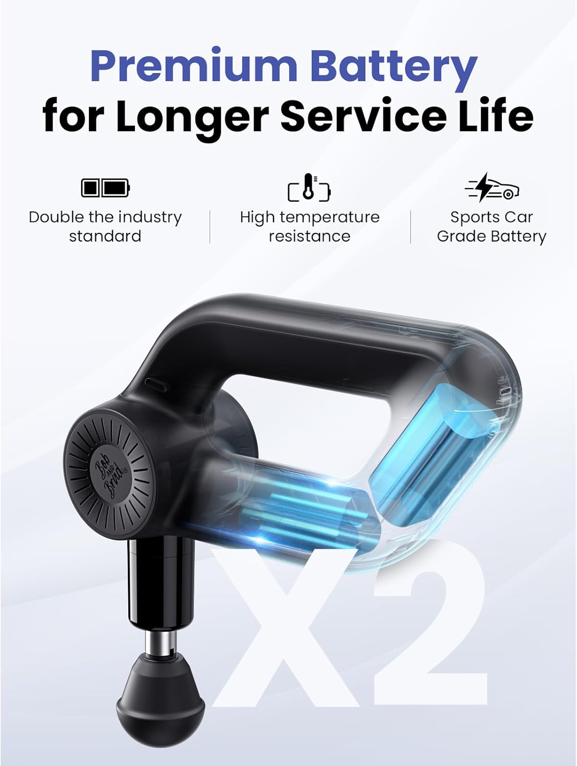 Thumbnail 5 de BOB AND BRAD D6 Pro Plus Massage Gun with Heat (16mm amplitude, OLED screen)