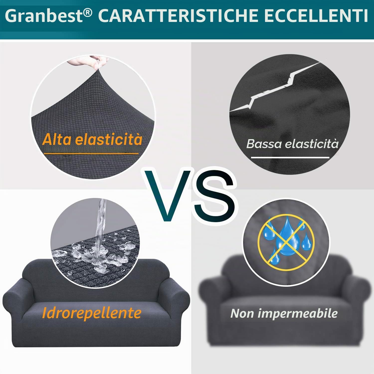 Thumbnail 3 de Granbest Copridivano elasticizzato impermeabile 2 posti
