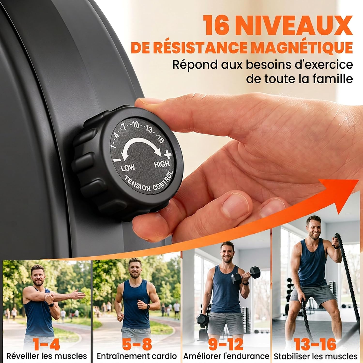 Thumbnail 2 de SPORTNOW A90-457V00BK roeitrainer met 16 magnetische weerstandsniveaus en LCD-display