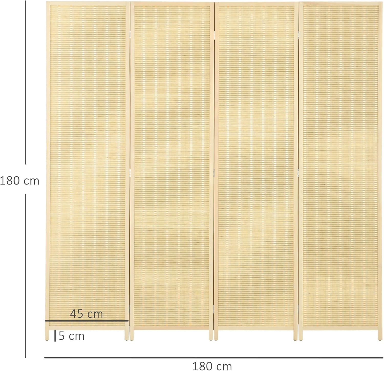 Thumbnail 6 de HOMCOM Paravent Interieur Bois 4 Panneaux 180 x 180 cm
