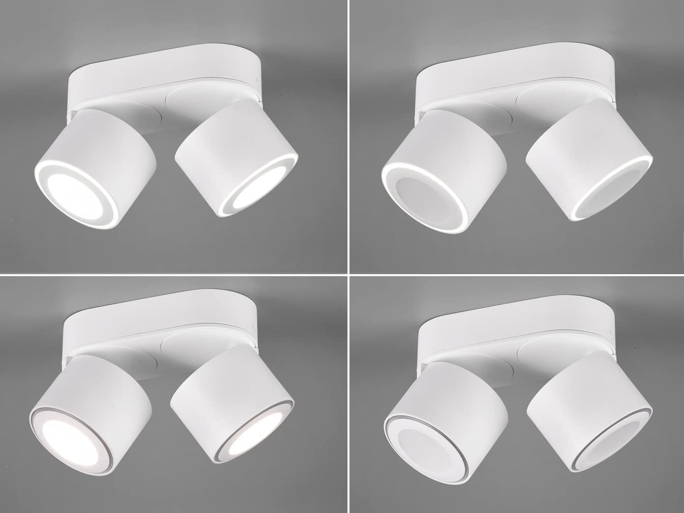 Detalle 1 de Trio Leuchten Taurus 652910231 – lampa sufitowa LED 2-punktowa, metal, biały mat