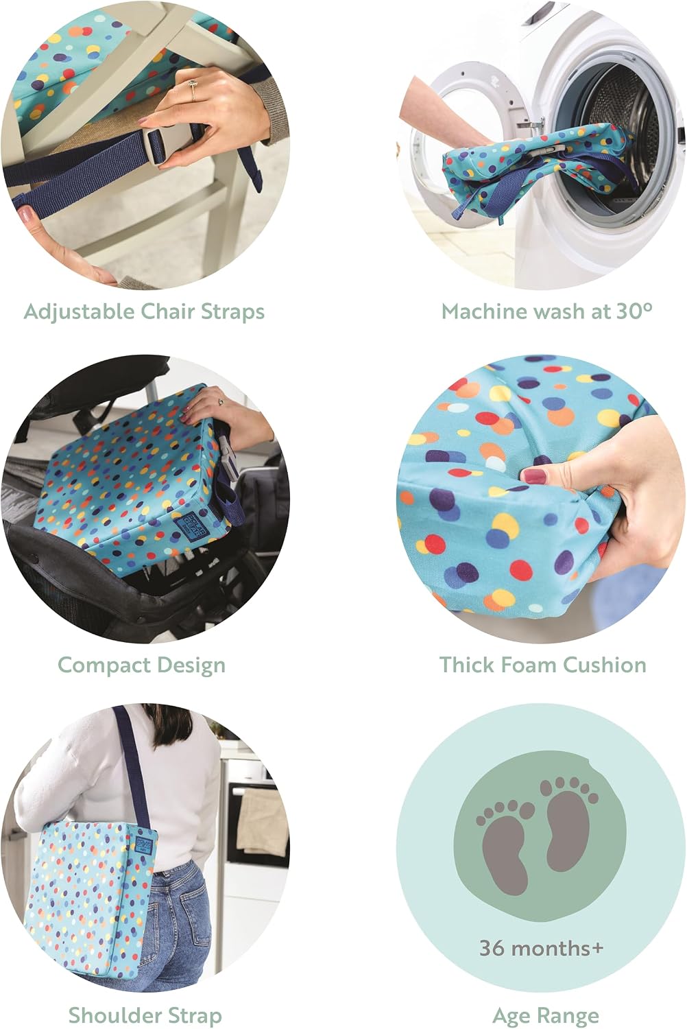 Thumbnail 2 de Polar Gear Baby Booster Cushion – Lightweight 8cm Foam Booster Seat for 3+ Years