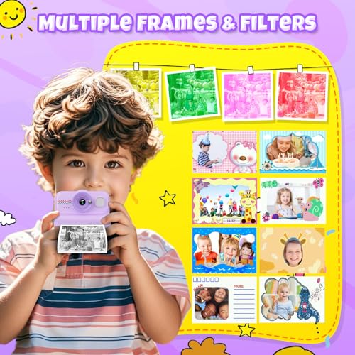 Thumbnail 4 de HiMont Camara Fotos Infantil Instantánea HD/1080P para niños (con tarjeta 32G y papel de impresión)