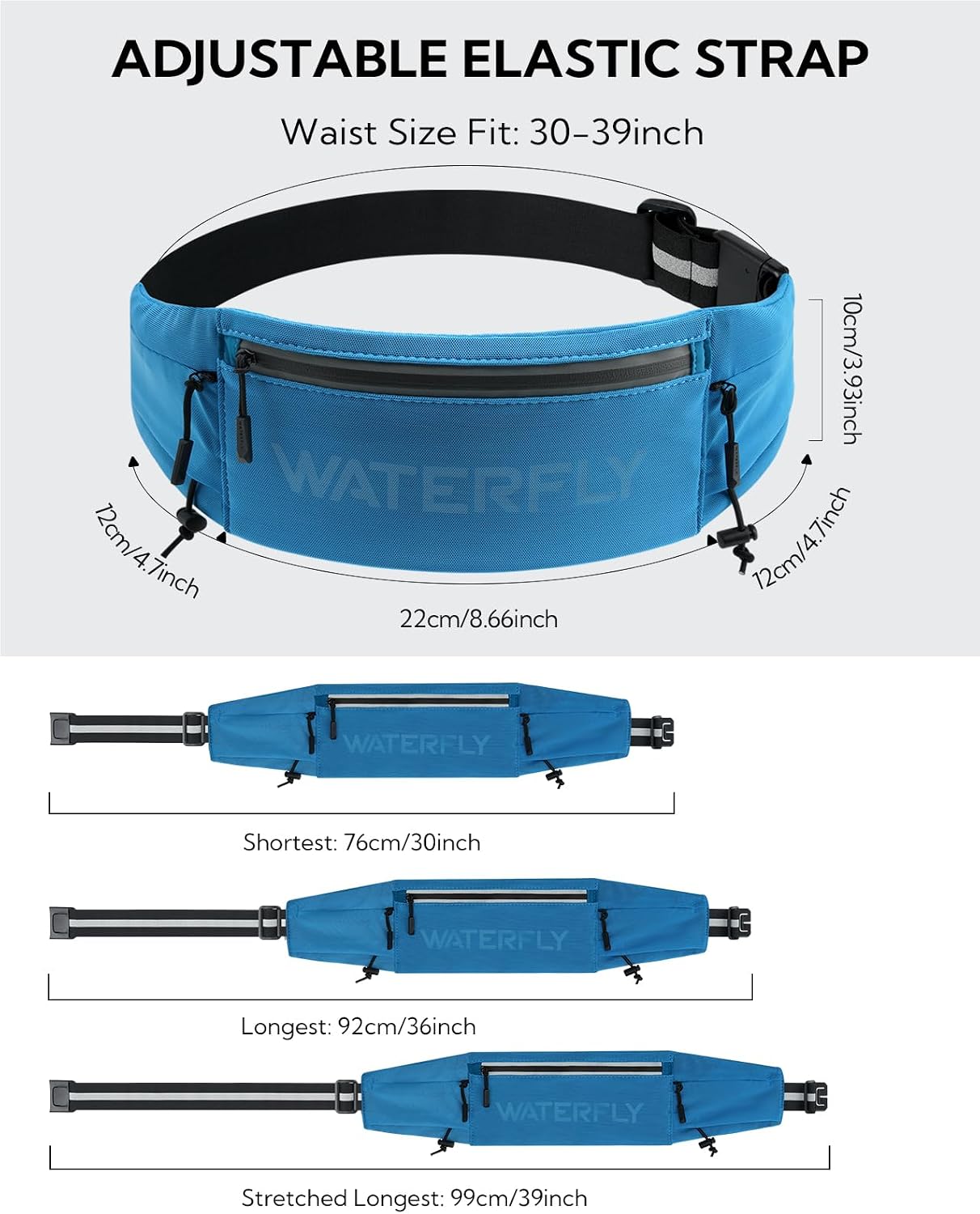 Thumbnail 3 de Waterfly Running Belt Bum Bag – Breathable, Anti-Bounce Waist Pack for Runners