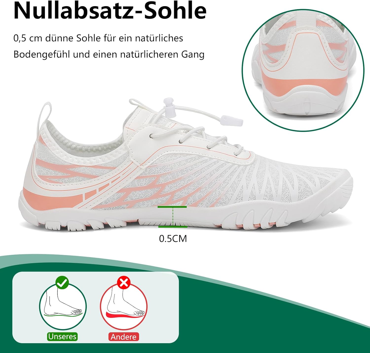 Thumbnail 3 de SAGUARO Damen Barfußschuhe Leicht – Atmungsaktiv, Schnell Trocknend, Breite Zehenbox, Gr. 35–43