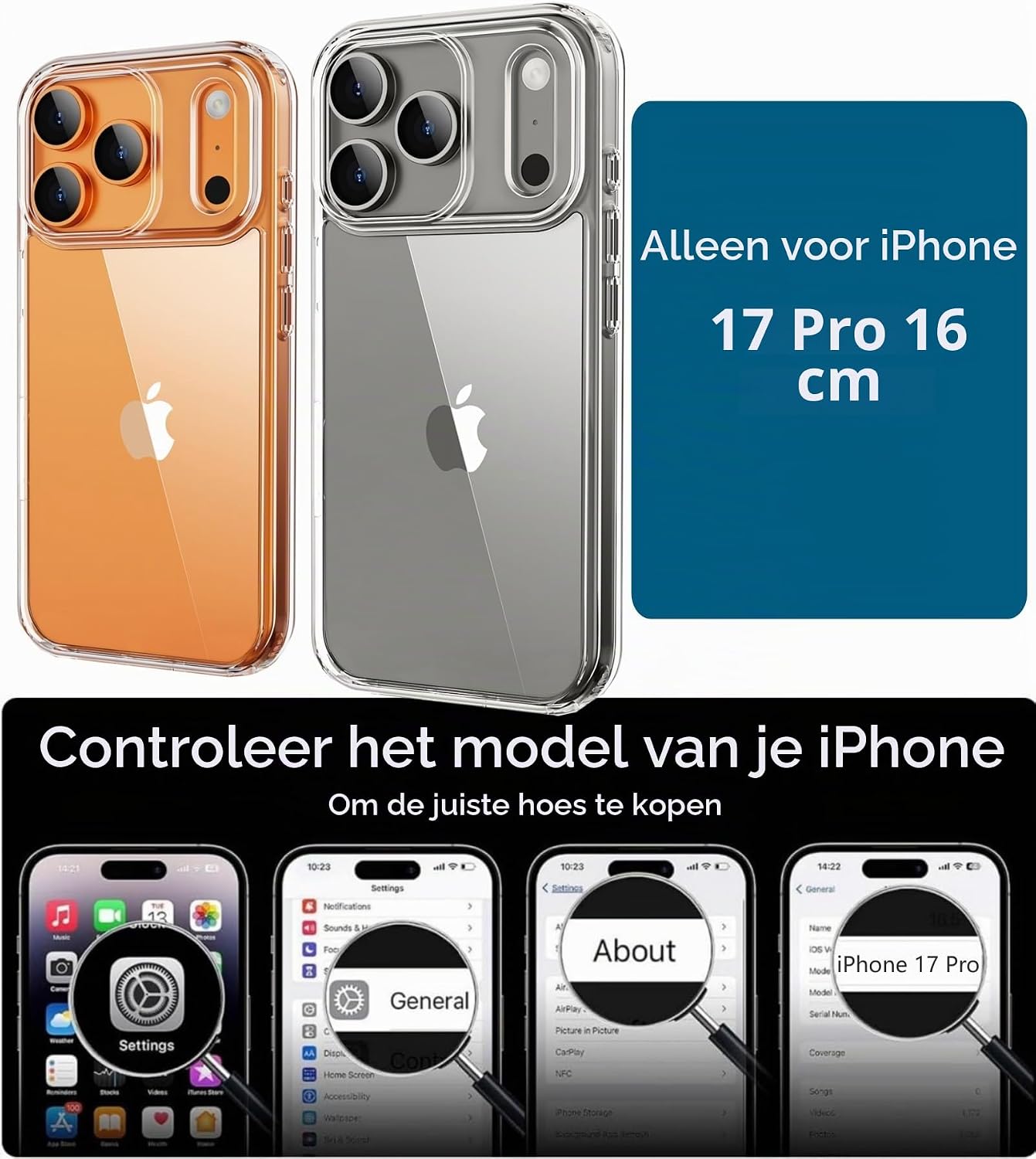 Thumbnail 1 de OLEPHY iPhone 17 Pro telefoonhoesje met verstelbaar, afneembaar koord