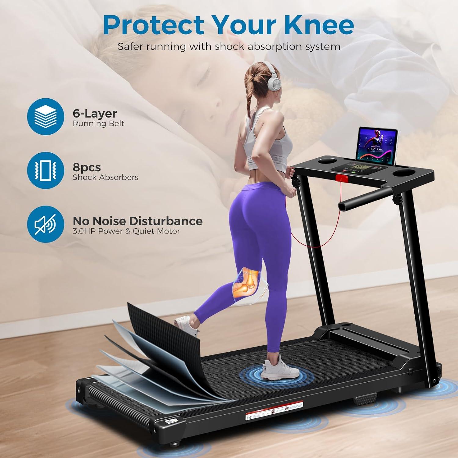 Thumbnail 6 de Aiteid 380C Treadmill with Handles, 12 Programs, 300 lb Capacity