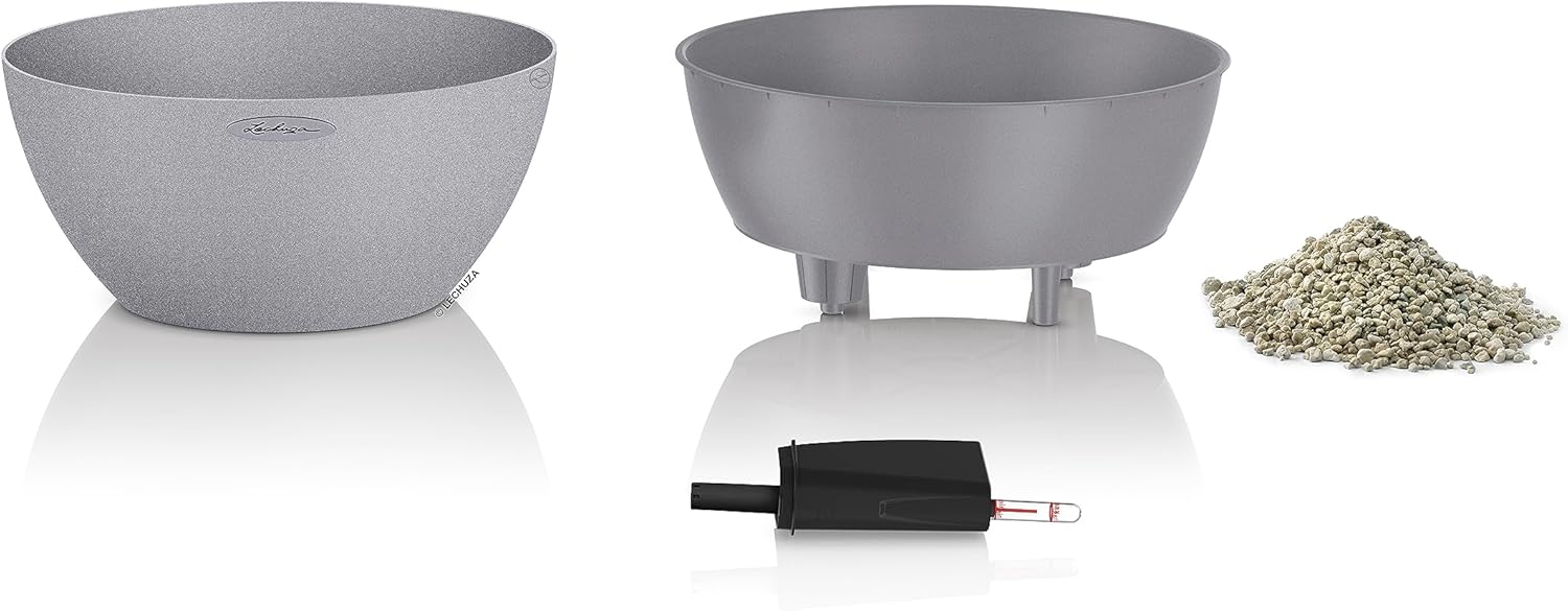 Detalle de Lechuza Stone Cubeto – Pot d’extérieur et d’intérieur avec réservoir d’eau intégré Ø30 cm