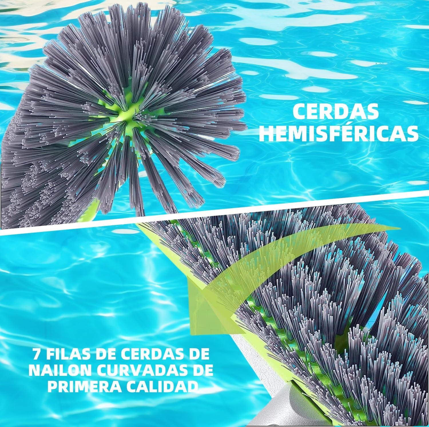 Detalle de Cabezal de Cepillo para Piscina Desmontable KGC 17,5″ con Cerdas Robustas y EZ Clip