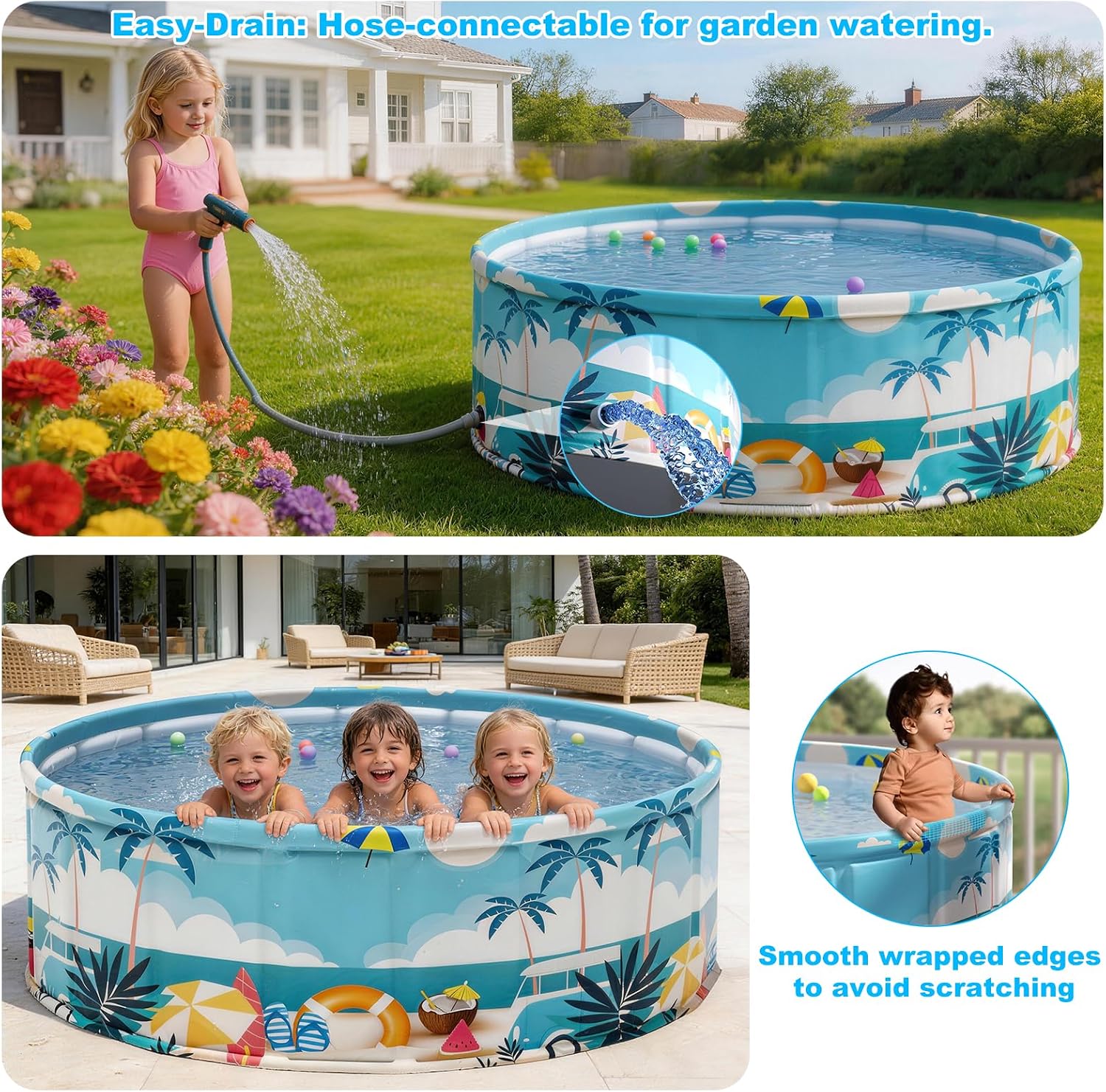 Thumbnail 6 de Foldable Swimming Pool for Kids 62.9" x 17.7" — Large, Portable, and Multi-Purpose