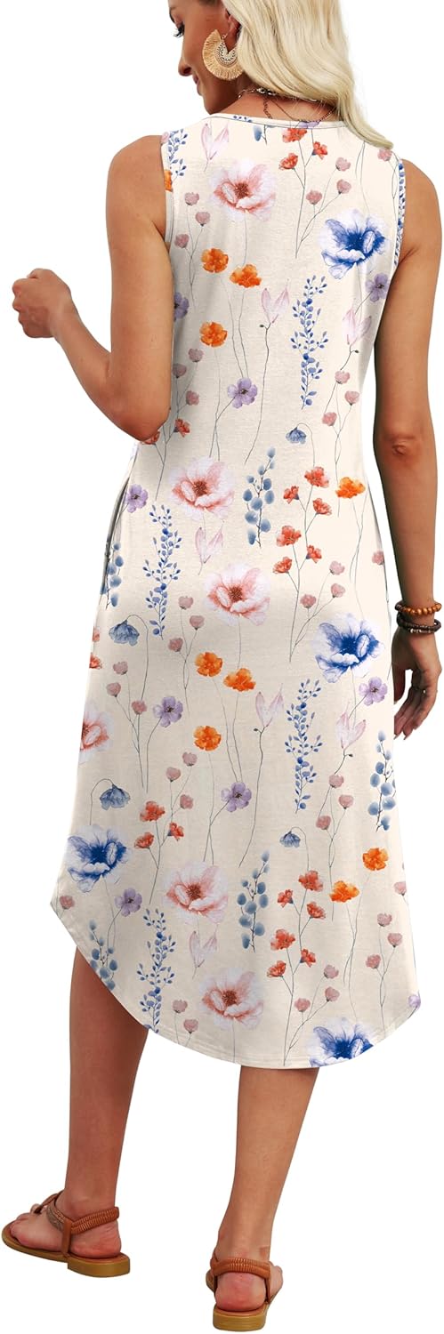 Thumbnail 3 de WIHOLL Summer Midi Dress for Women 2026 with Button Front and Pockets