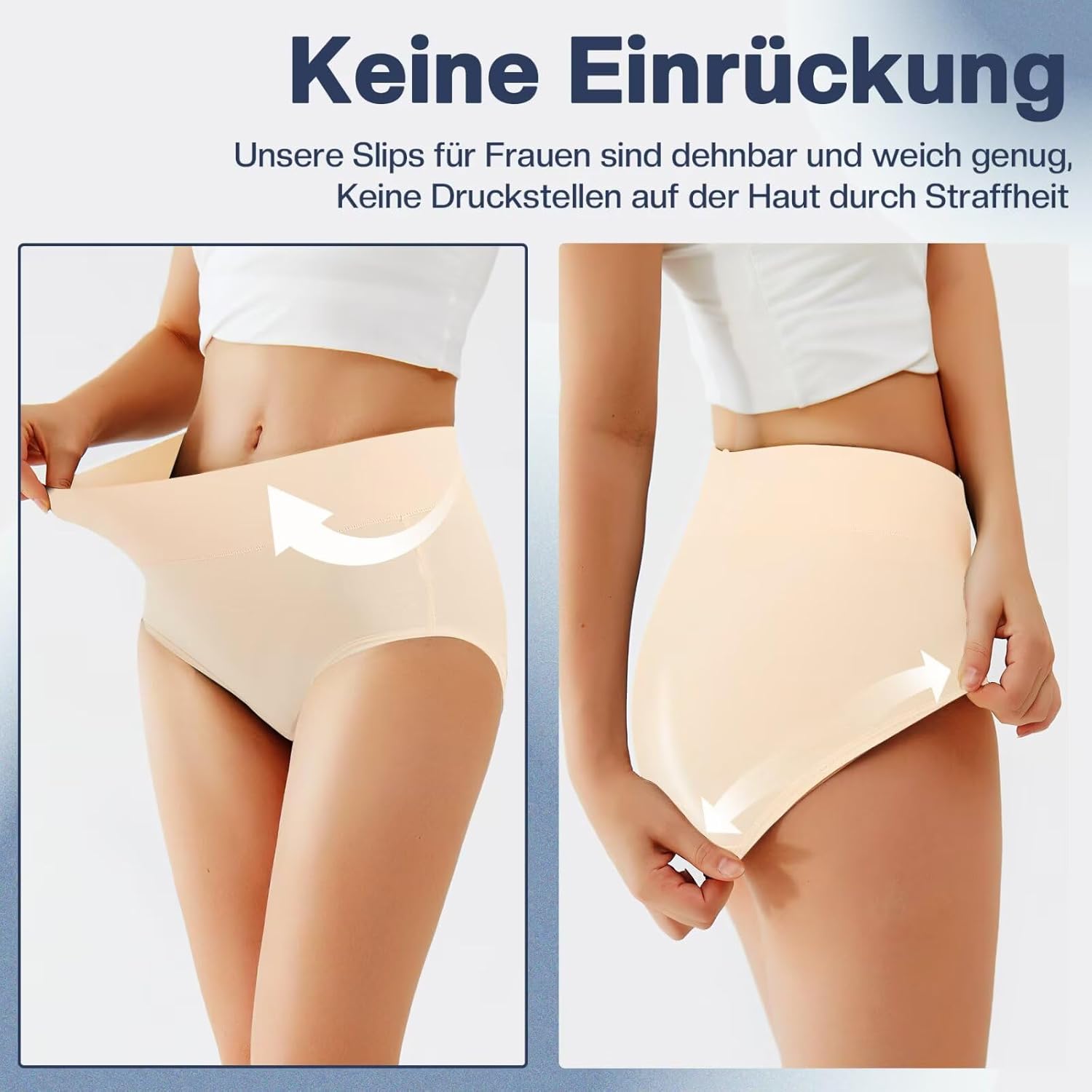 Detalle de TUUHAW Damen Unterhosen 5er-Pack – Slip/Miederhose mit hoher Taille und breitem Bund