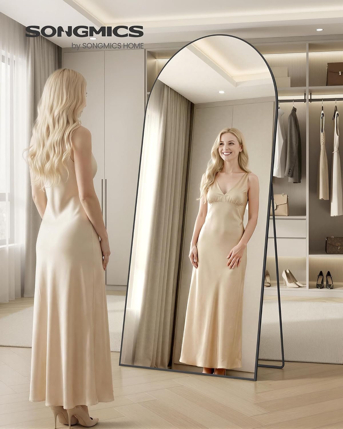 Thumbnail 1 de SONGMICS Arched Floor Mirror, 78 x 35 in