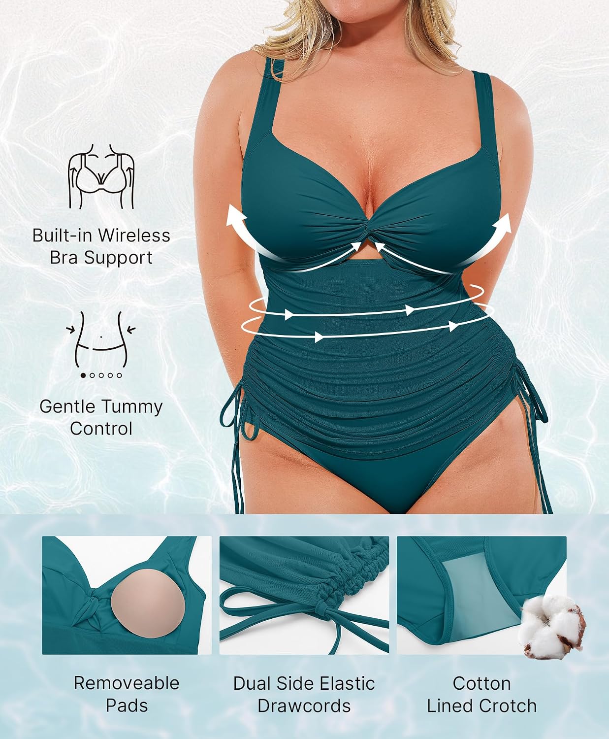 Detalle 2 de SHAPELLX One Piece Swimsuit Tummy Control