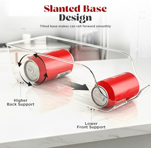 Detalle de KICHLY Can Dispenser Set of 4: Fridge Can Holder and Pantry Rack Organizer