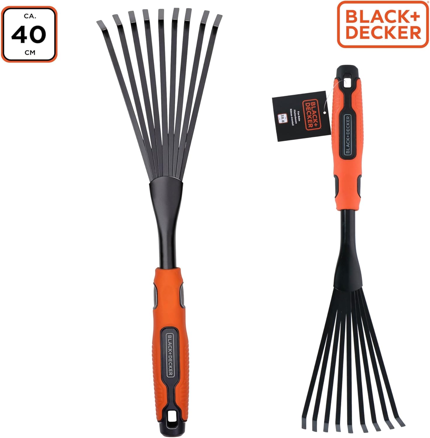 Thumbnail 3 de Black+Decker Philips Rastrello manuale 38,8 cm con manico ergonomico – plastica nera e arancione