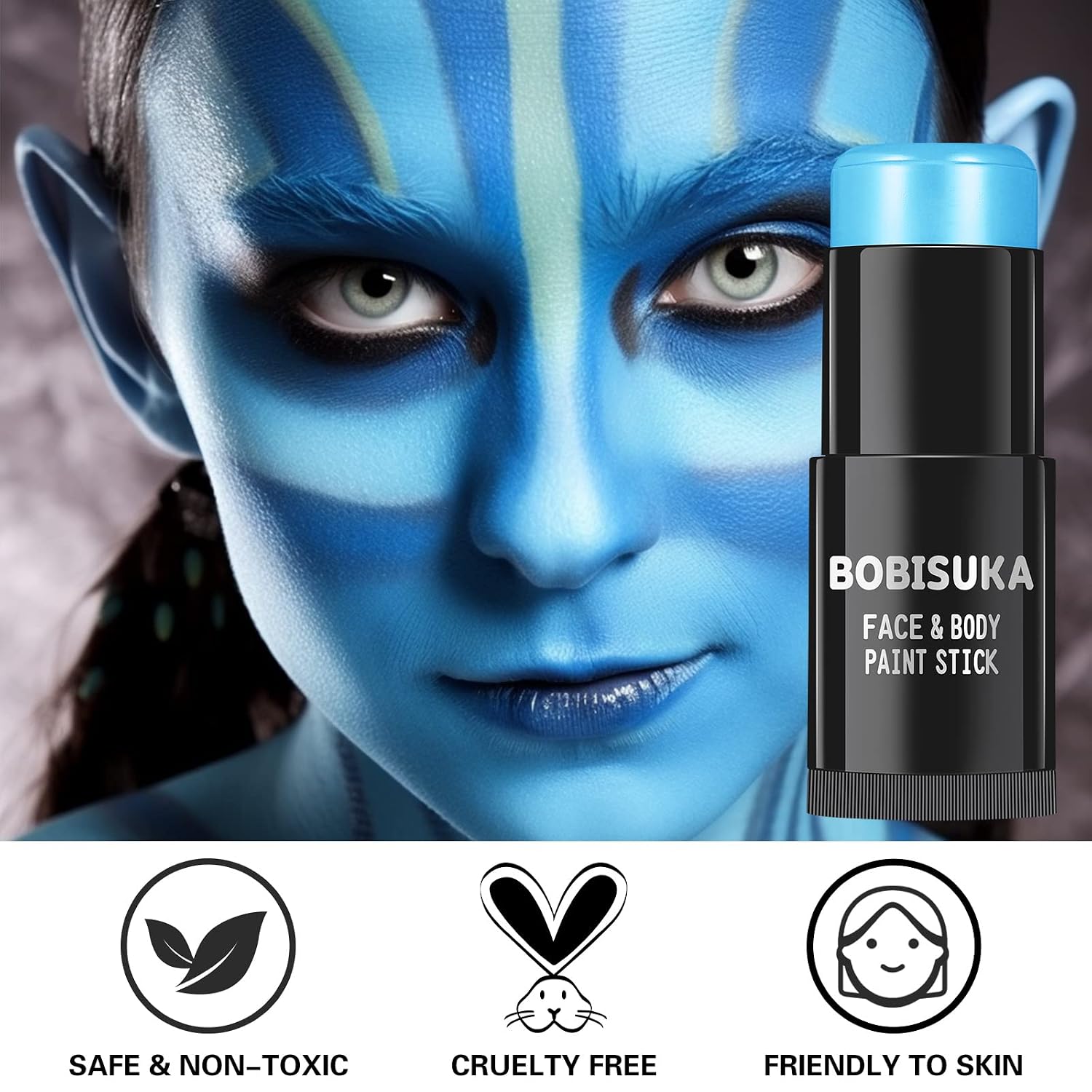 Detalle 1 de BOBISUKA Light Blue Face Paint Stick for Sports and Costume Makeup