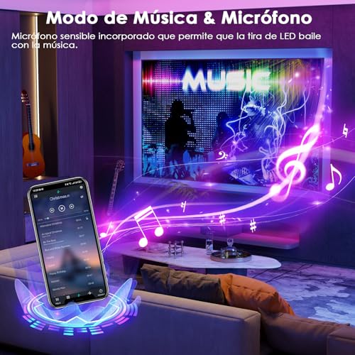 Detalle de HOVVIDA Tira LED 10m RGB (150 LEDs/Metro) — Iluminación versátil para cualquier espacio