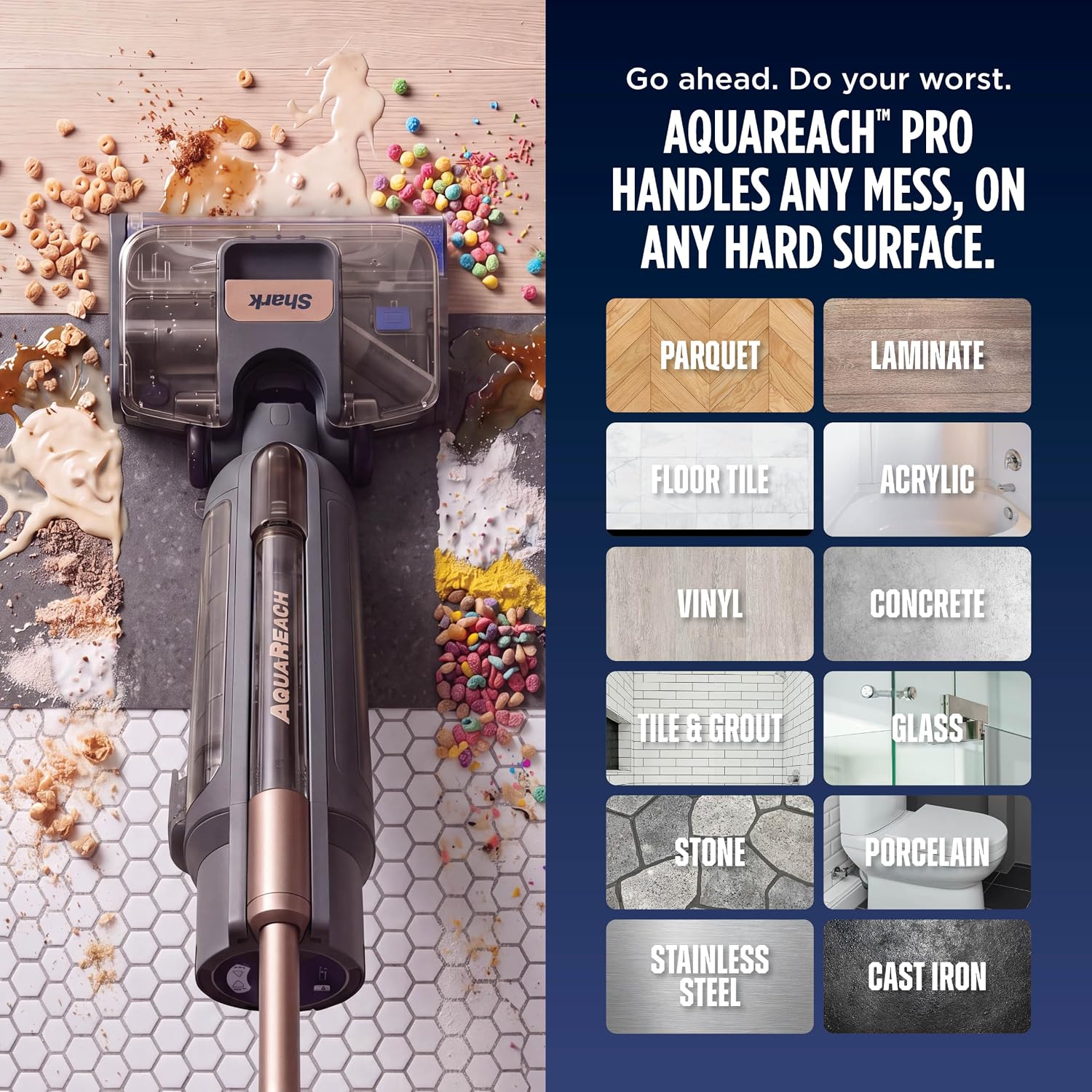 Detalle 2 de Shark AquaReach PRO WD563 Cordless Vacuum and Mop with Reach Wand, Charcoal