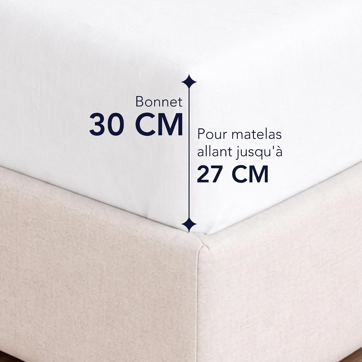 Detalle de Dreamzie Drap Housse 160 x 200 Coton 30 cm
