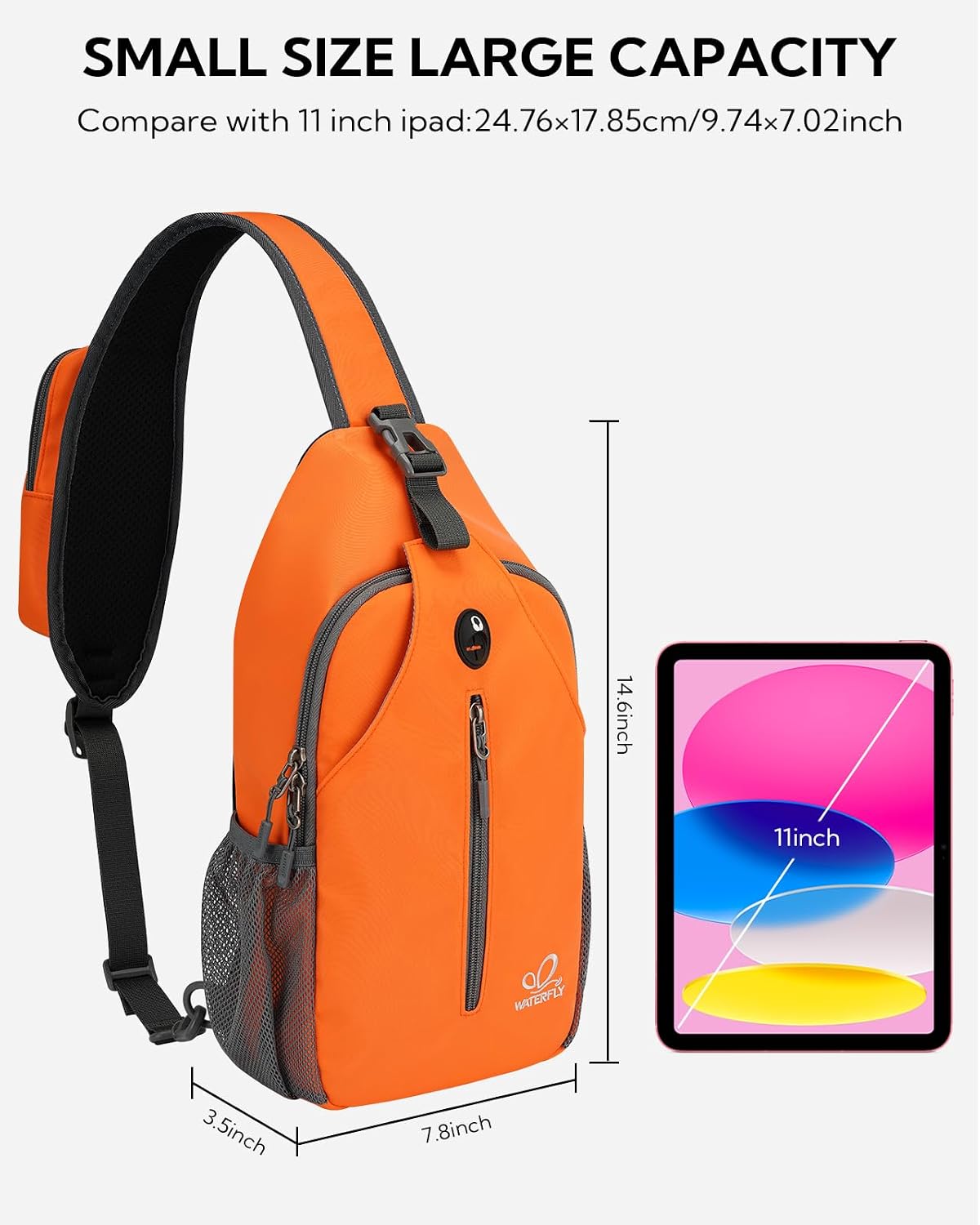 Detalle de Waterfly Crossbody Sling Backpack Sling Bag for Travel, Hiking & Everyday Carry