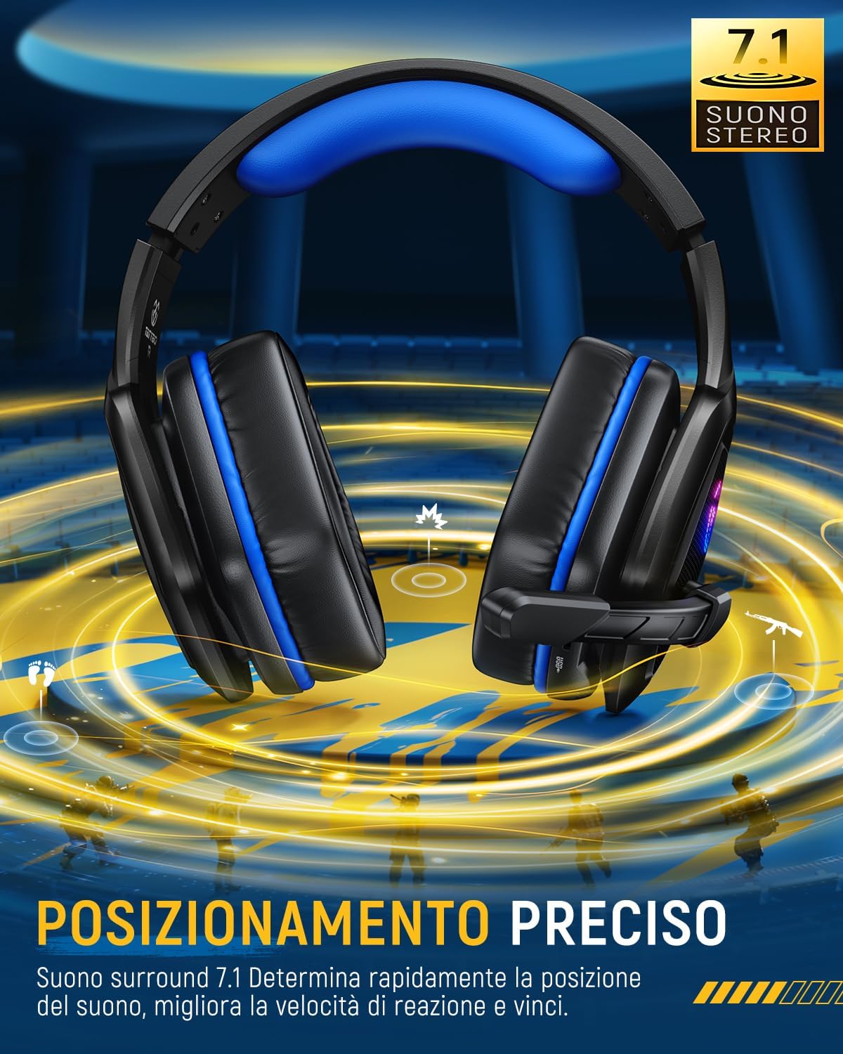 Thumbnail 2 de Tatybo Cuffie Gaming Wireless per PS5/PS4: 2.4 GHz, USB-A/USB-C e 40 ore di autonomia