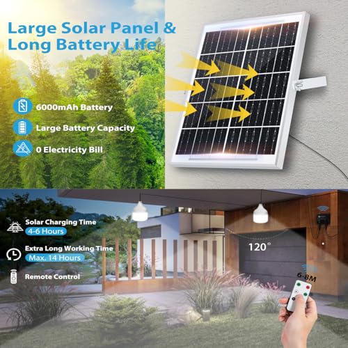 Detalle 2 de Aigostar Luz LED Solar Exterior 70W con Mando, Caja de Almacenamiento y Cable de 11 m