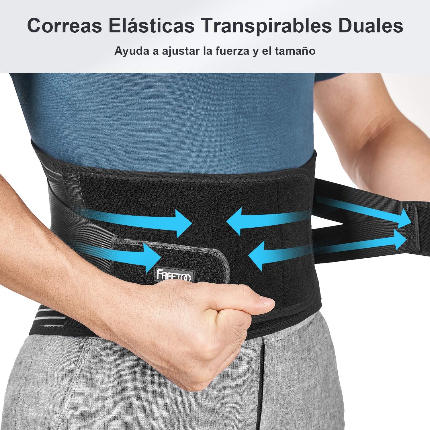 Detalle de FREETOO Faja lumbar con 6 varillas M 29,5-37,4