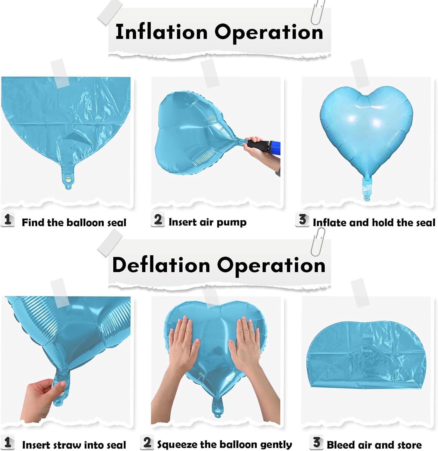 Thumbnail 6 de Pink Blue Heart Balloons, 18 Inch Foil Heart Balloons — 10-Pack Set (5 Pink, 5 Blue) with Ribbon