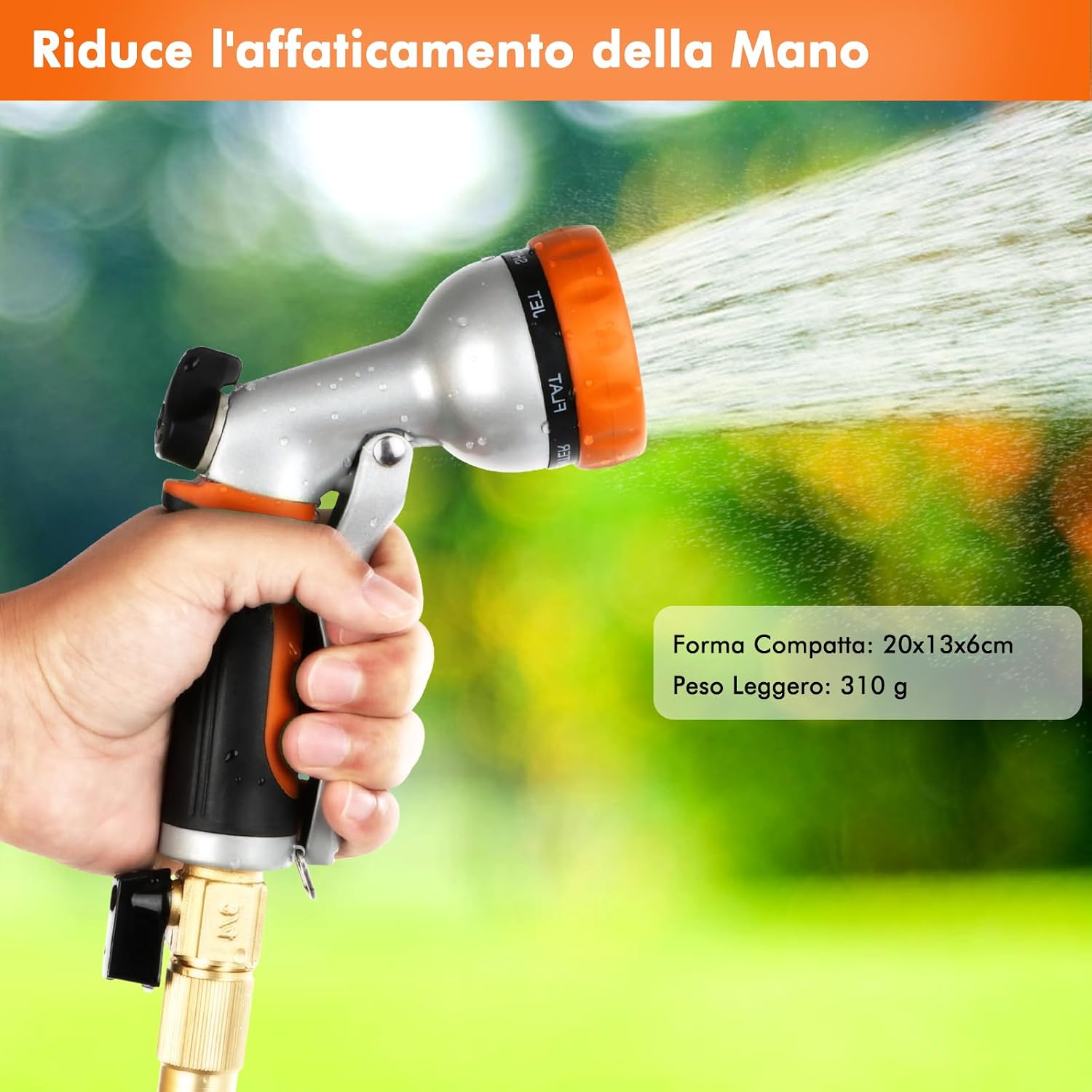 Thumbnail 6 de RESTMO Pistola Irrigazione Giardino: 7 Modelli in Metallo con Controllo Flusso e Connettore Rapido