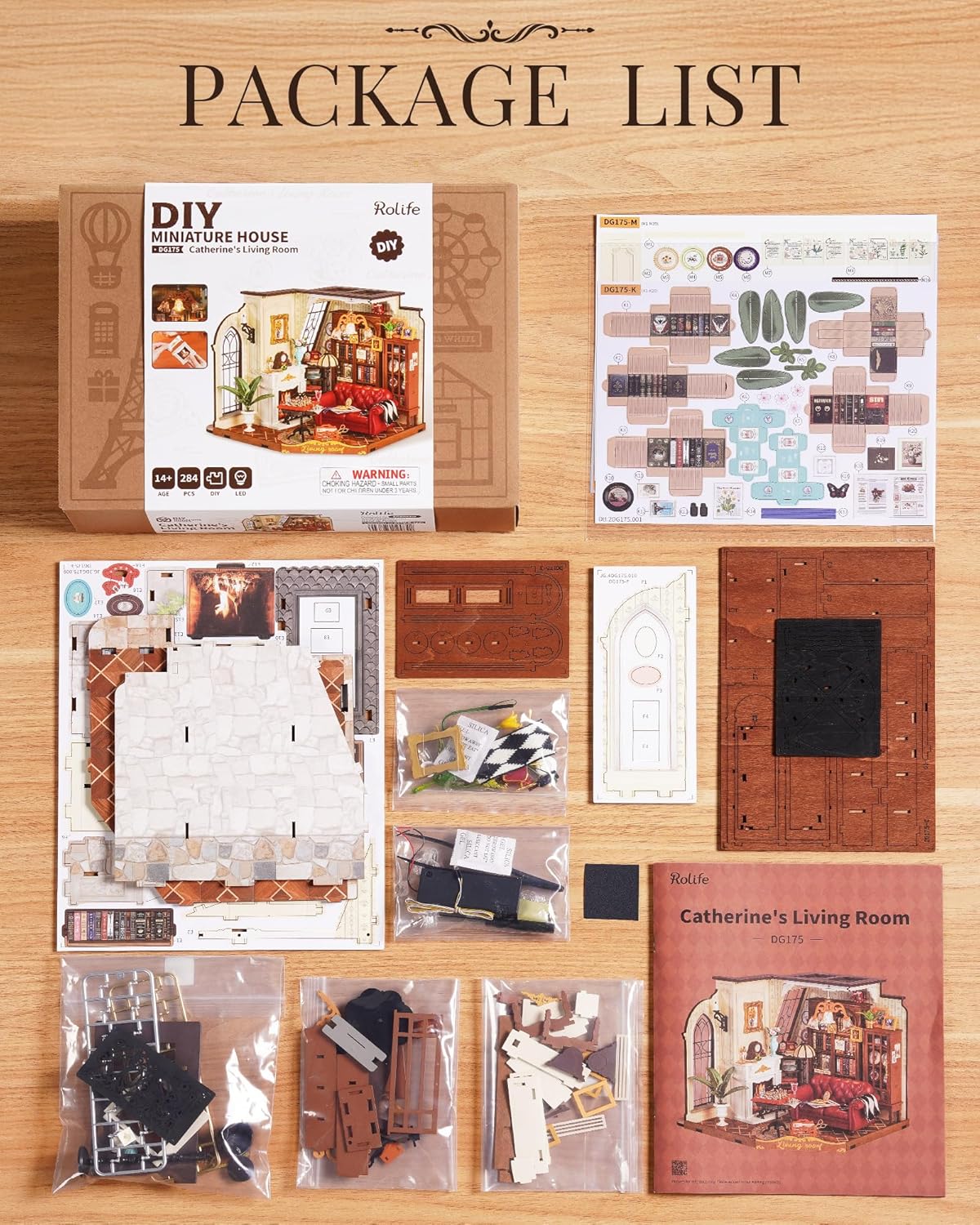 Thumbnail 6 de Rolife Maison de Poupée Miniature « Le Salon de Catherine » Kit de modèle en bois à construire