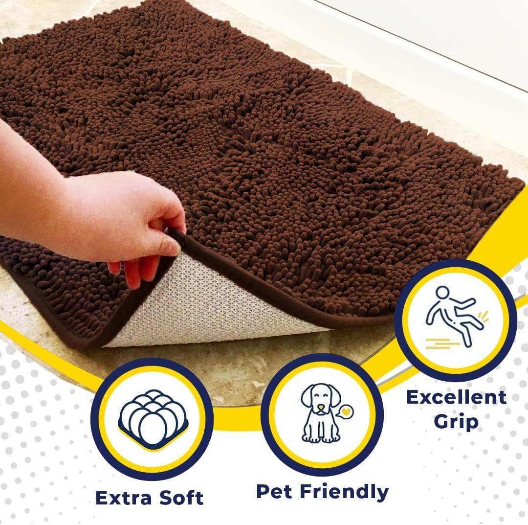 Detalle de Muddy Mat® Super Water Absorbent Indoor Door Mat, 36"x120", Brown