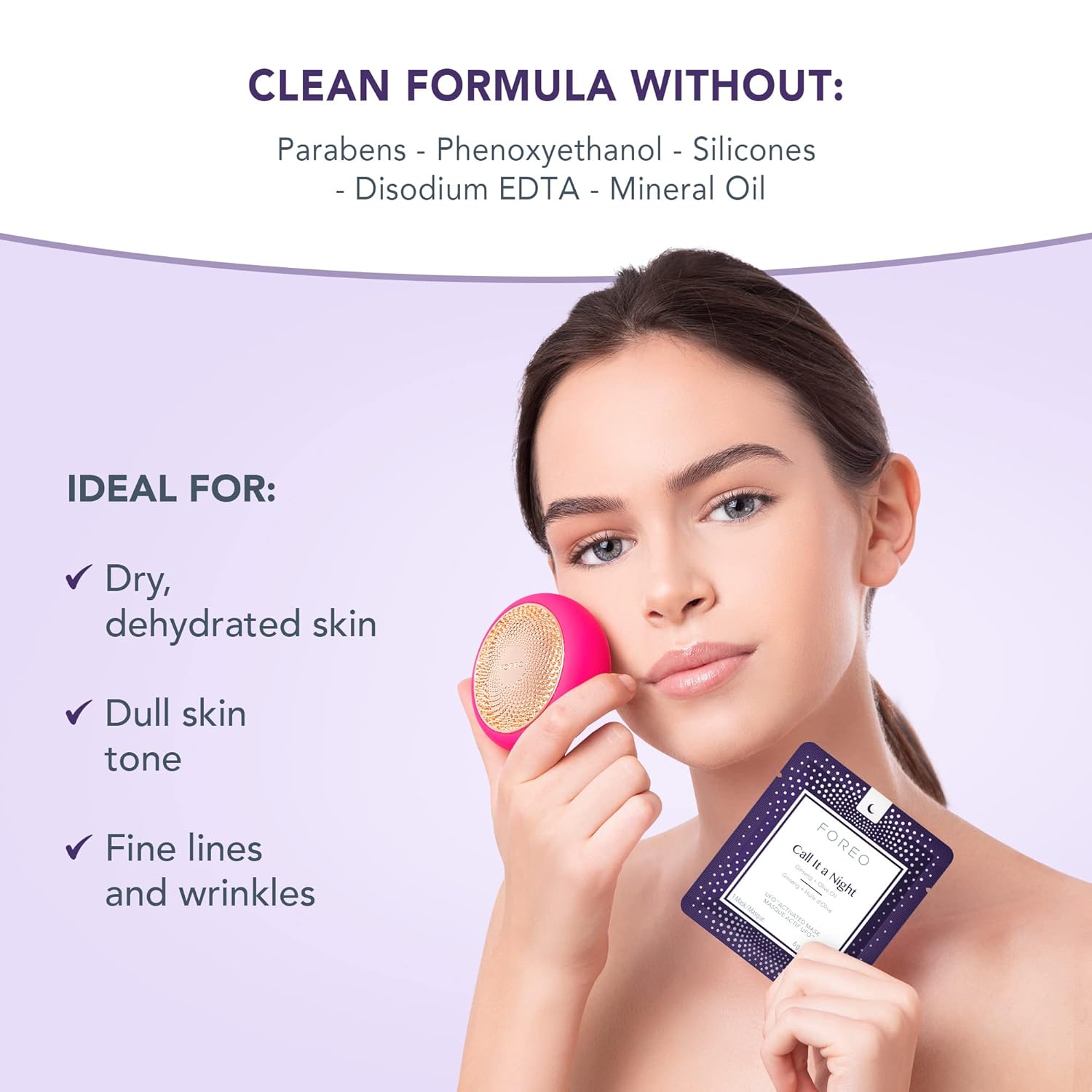 Thumbnail 1 de FOREO Call it a Night UFO-aktivierte Gesichtsmaske (Ginseng & Olivenöl), kompatibel mit allen UFO-Geräten – 6 g (7er Pack)