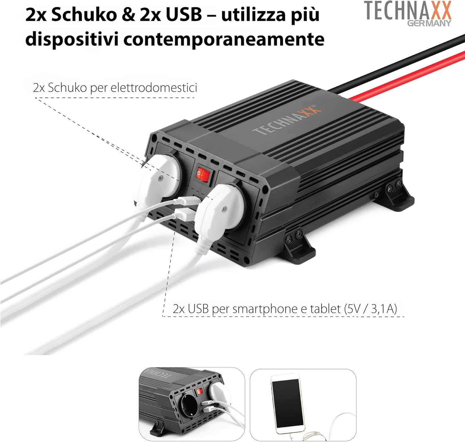 Thumbnail 3 de Technaxx TE19 Inverter Auto 12V 600W