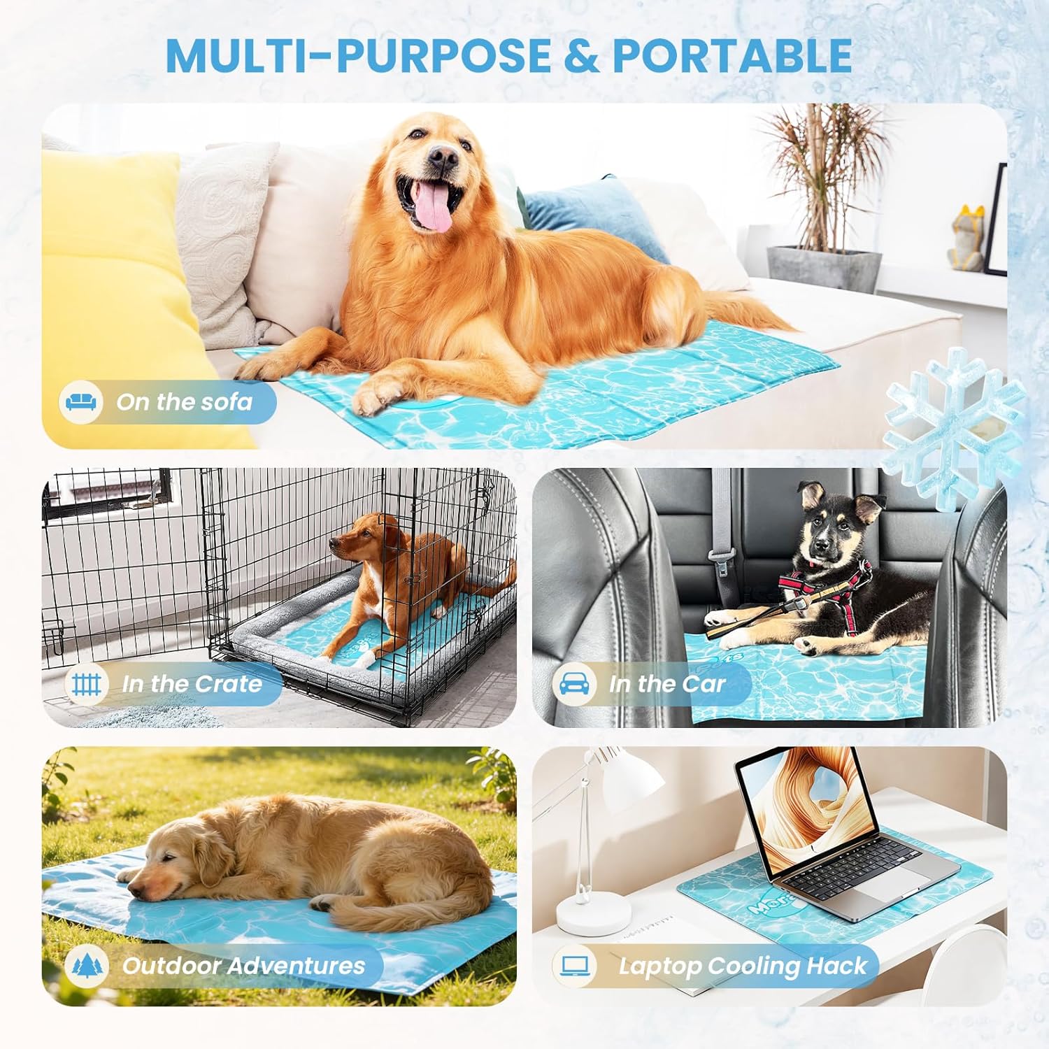 Detalle de Pawtasy Dog Cooling Mat XXL (120 x 80 cm): Durable, Non‑Toxic Self‑Cooling Pad for Extra Large Dogs
