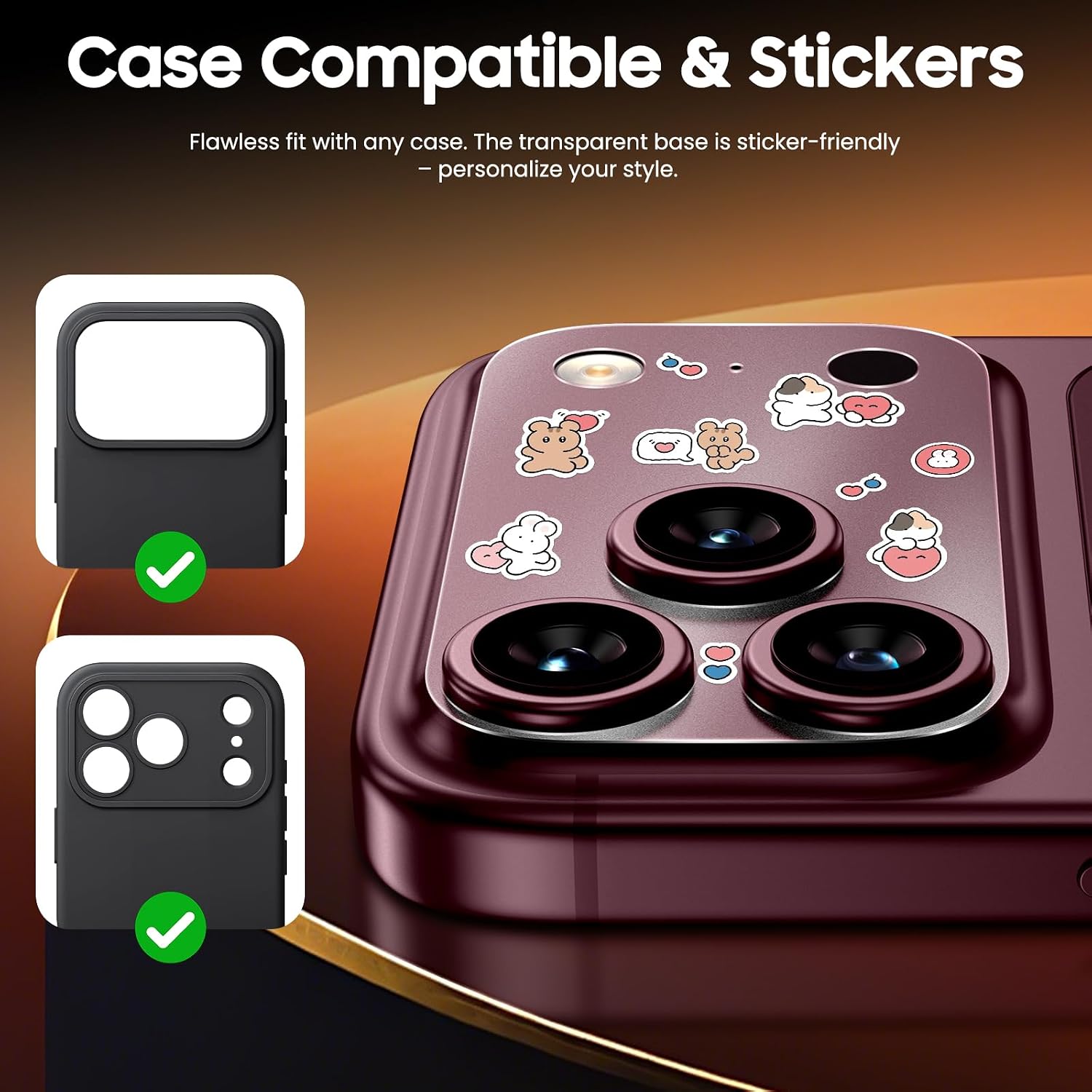 Detalle de Uyiton Camera Plateau Protector for iPhone 18 Pro, Matte PET, 3-Pack