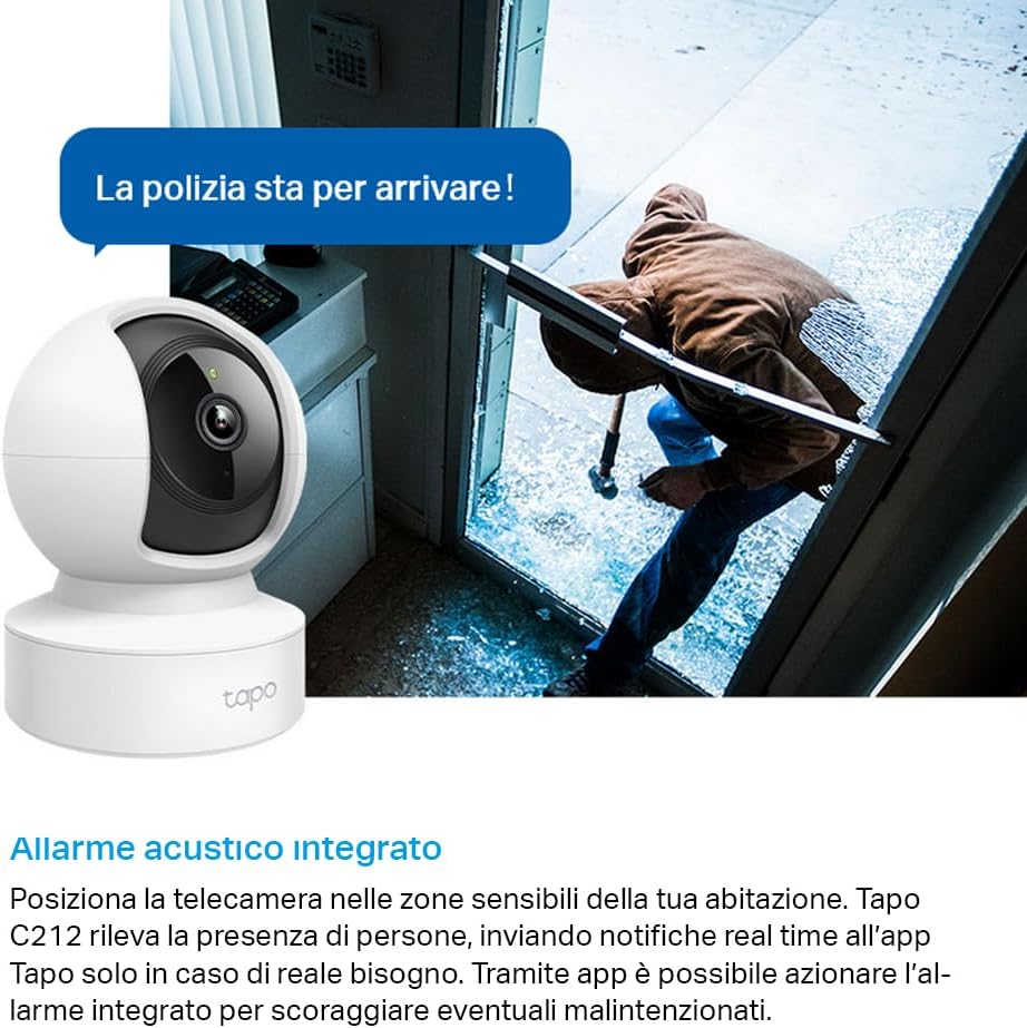 Detalle de Tapo C212: Telecamera WiFi Interna 2K 3MP con Pan/Tilt, visione notturna e controllo vocale