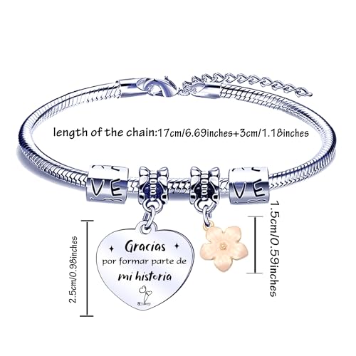 Detalle 2 de FGHJK Pulsera Maestro Profesora | Regalo para graduación, Día del Maestro y cumpleaños