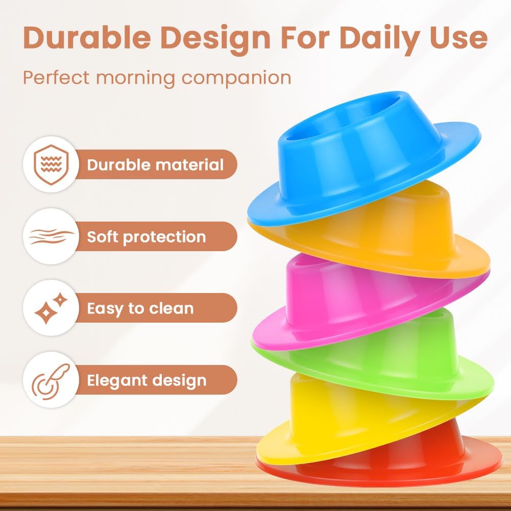Detalle 2 de Vicloon Colourful Silicone Egg Cups, Set of 6, Stackable Round Design