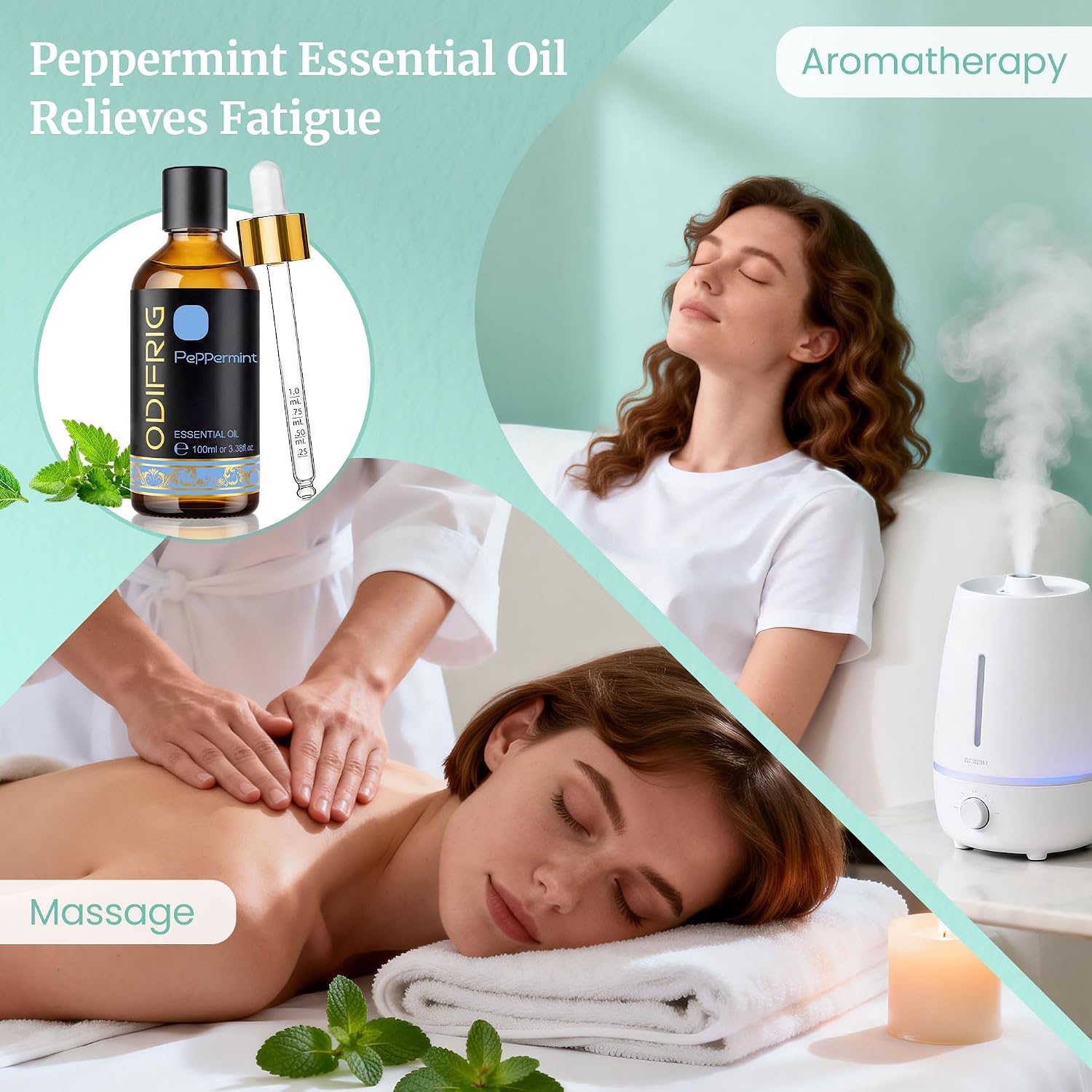 Thumbnail 3 de ODIFRIG Olio Essenziale di Menta Piperita con contagocce da 100 ml (naturale)